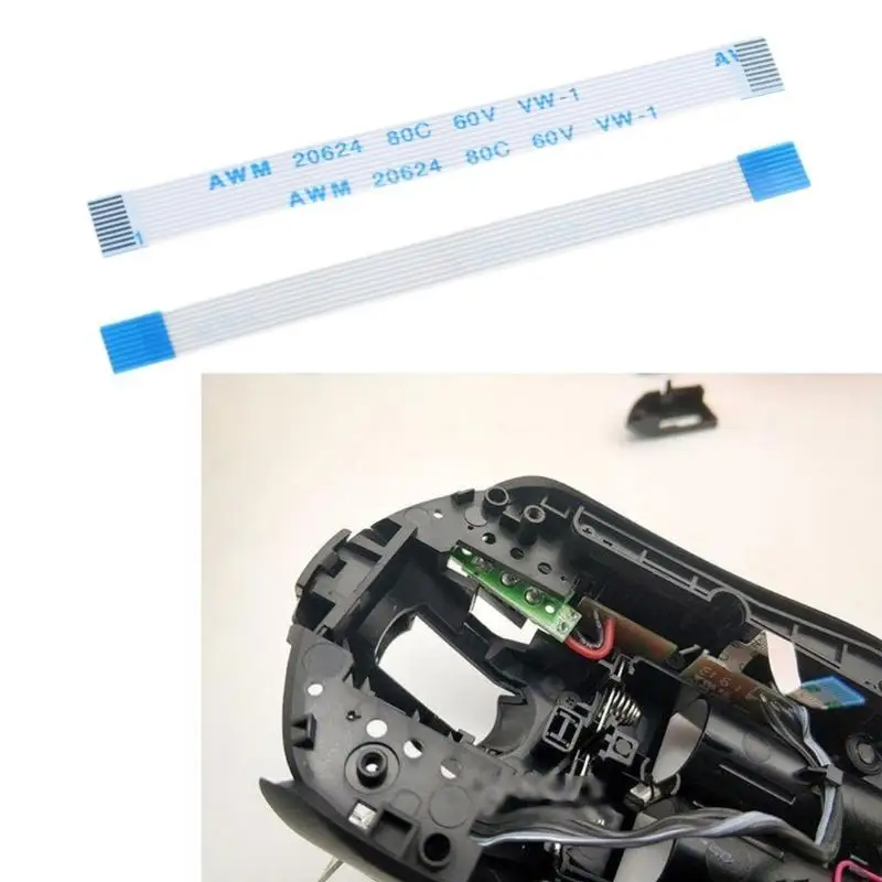 652F 2pcs Mouse Main Board Alignment Row Line Flexible Cable forFor G603 Mouse 10PIN Mice Cable Replacement