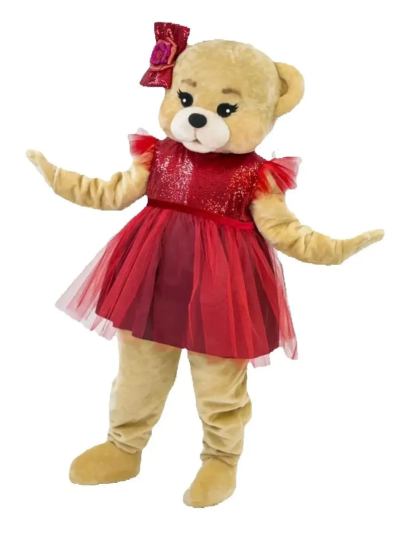 Red Yarn Dress Brown Bear Mascot Costume for Advertising Event Cospaly Adult Halloween Christmas Cartoon Animal Anime Show
Red Yarn Dress Brown Bear Mascot Costume for Advertising Event Cospaly Adult Halloween Christmas Cartoon Animal Anime Show