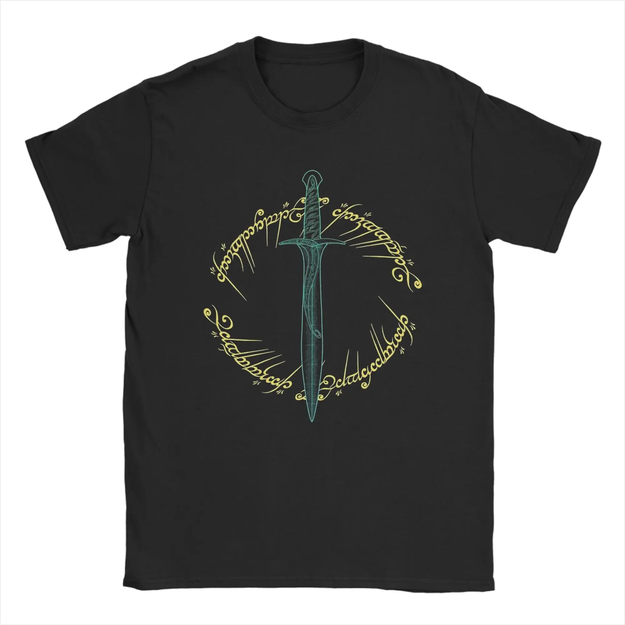 Interesting and cool Lord of the Rings Sword And Script Graphic Tee Men's Pure Cotton Short Sleeve T-Shirt Trip
Interesting and cool Lord of the Rings Sword And Script Graphic Tee Men's Pure Cotton Short Sleeve T-Shirt Trip