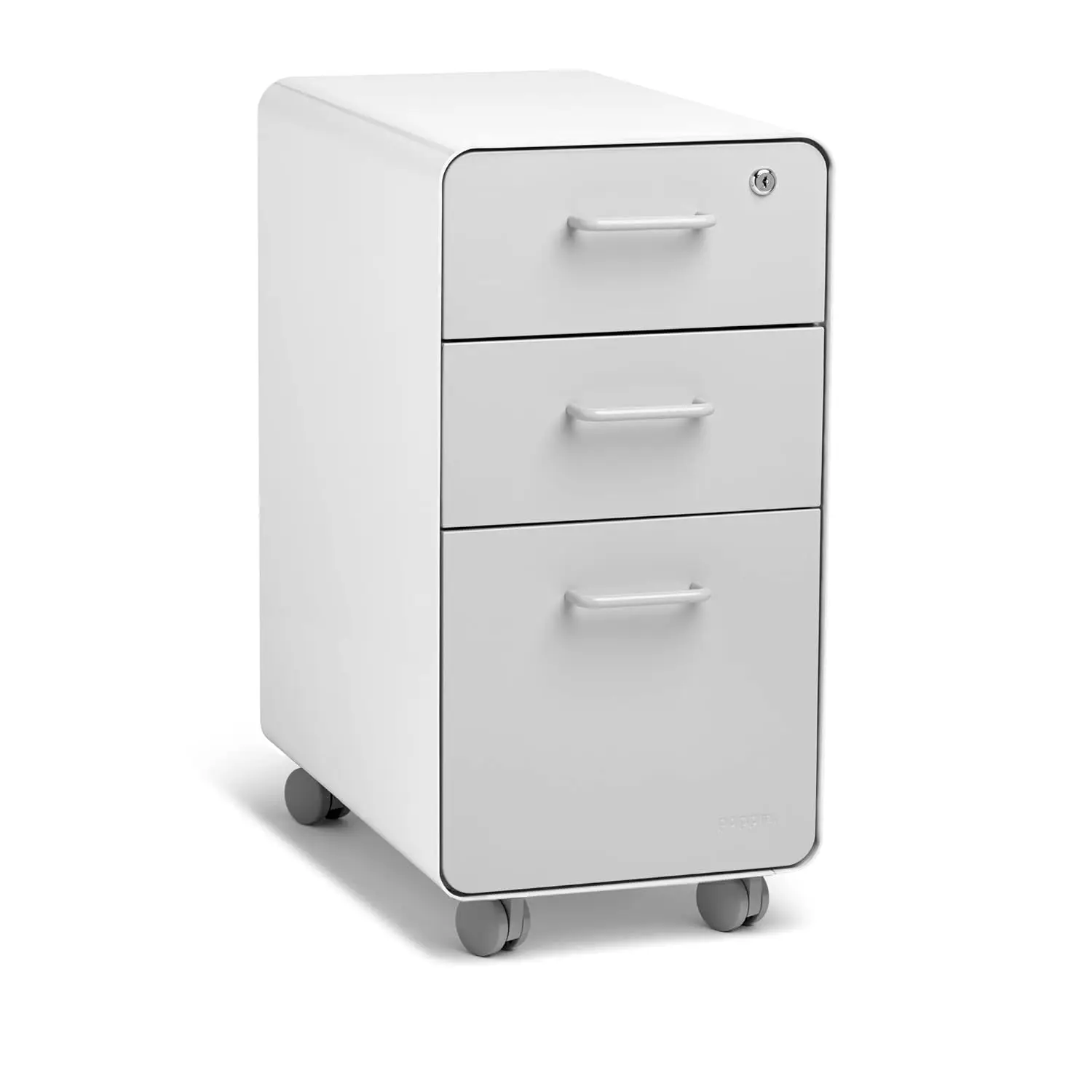 #White Gray 3-Drawer Rolling File Cabinet Lockable Powder-Coated Steel 12.5x20x25, Customized
#White Gray 3-Drawer Rolling File Cabinet Lockable Powder-Coated Steel 12.5x20x25, Customized