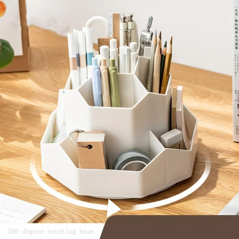 360 Degree Rotating Large Capacity Pen Holder Desk Stationery Organizer Stand Pen Pencil Pot Plastic Makeup Brush Storage Tube
360 Degree Rotating Large Capacity Pen Holder Desk Stationery Organizer Stand Pen Pencil Pot Plastic Makeup Brush Storage Tube