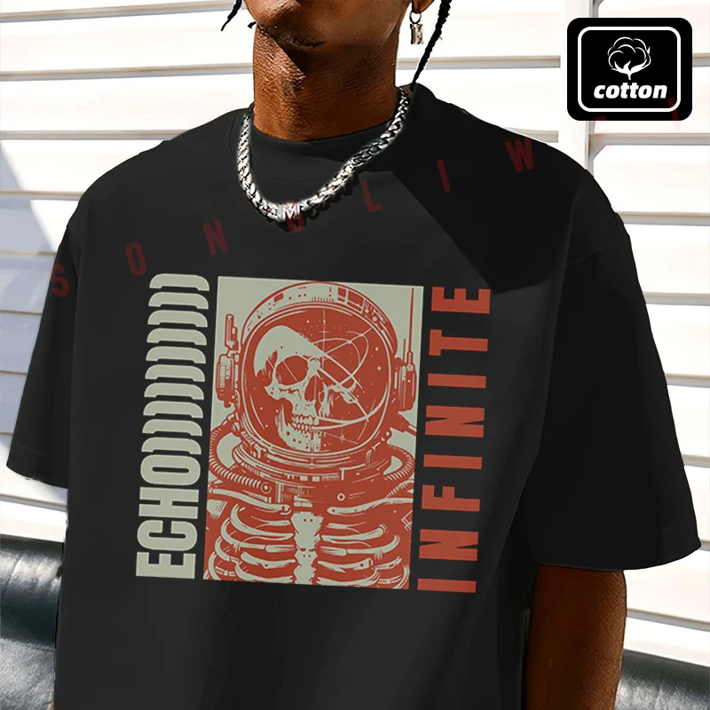 Men's Cotton T-Shirt A Skeleton Astronaut In Orange Tone Design Moto Tshirt Men's Casual Short Sleeve Tee
Men's Cotton T-Shirt A Skeleton Astronaut In Orange Tone Design Moto Tshirt Men's Casual Short Sleeve Tee