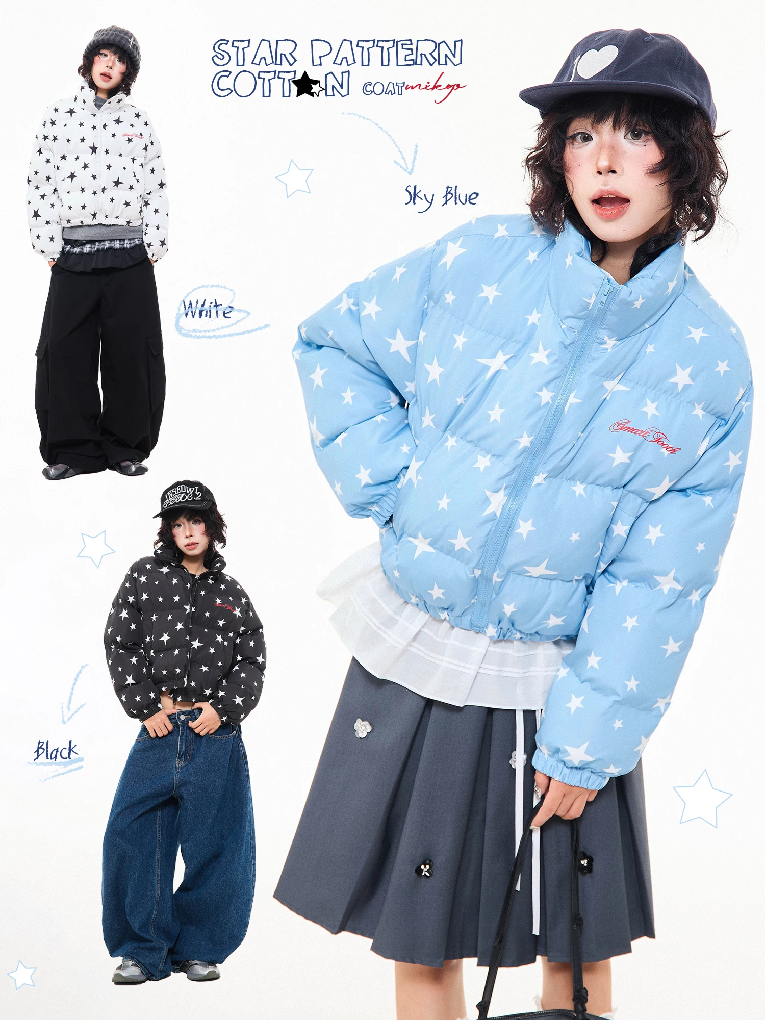 MIKYO American Retro Star Print Stand Collar Cotton Jaet Women's Winter Loose Casual Cotton Coat Trendy Straight Tube pe
MIKYO American Retro Star Print Stand Collar Cotton Jaet Women's Winter Loose Casual Cotton Coat Trendy Straight Tube pe