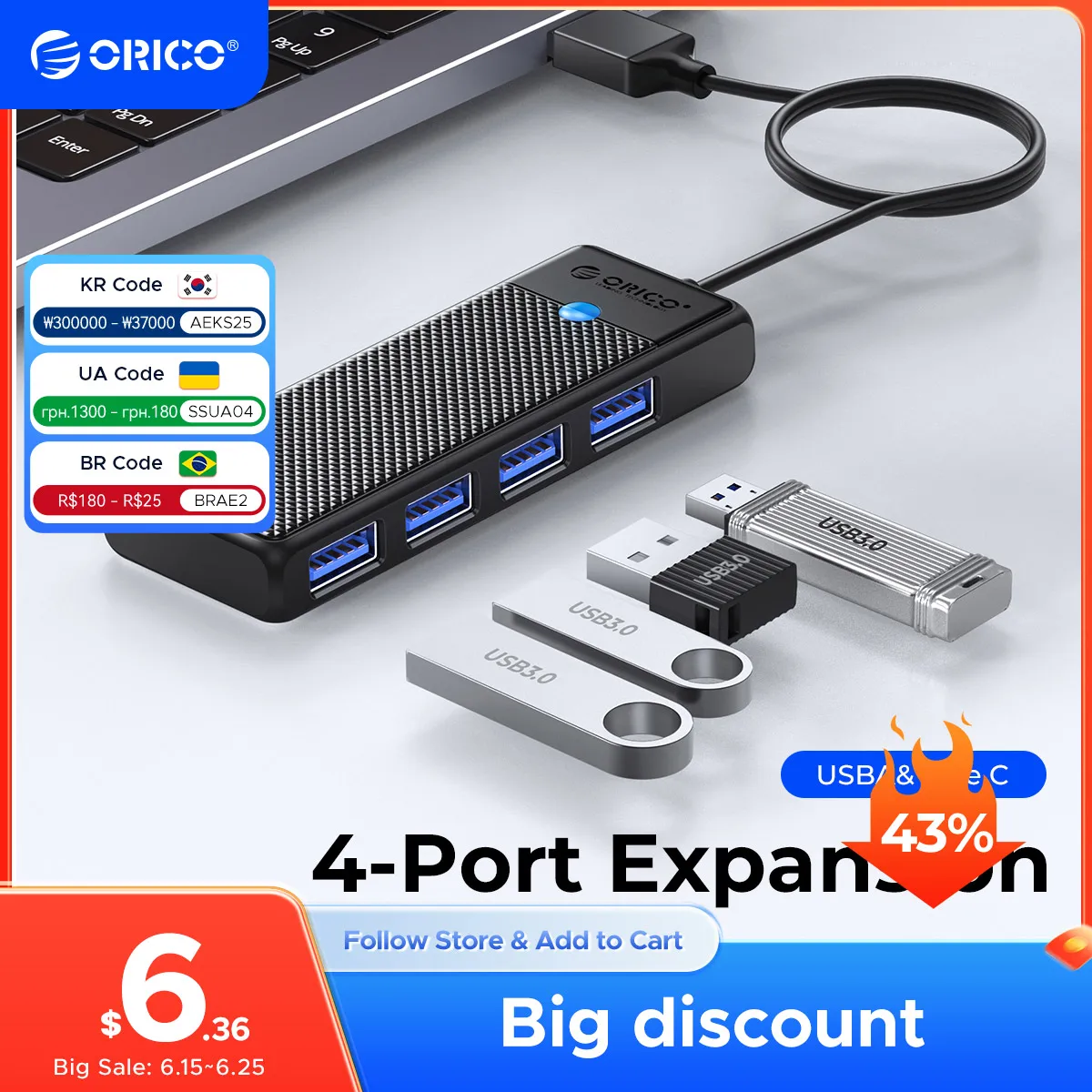 ORICO Концентратор Type C USB hub 3.0 4-портовый разветвитель USB hub адаптер док-станция расширения ультратонкий OTG адаптер для ПК компьютерные аксессуары
ORICO Концентратор Type C USB hub 3.0 4-портовый разветвитель USB hub адаптер док-станция расширения ультратонкий OTG адаптер для ПК компьютерные аксессуары