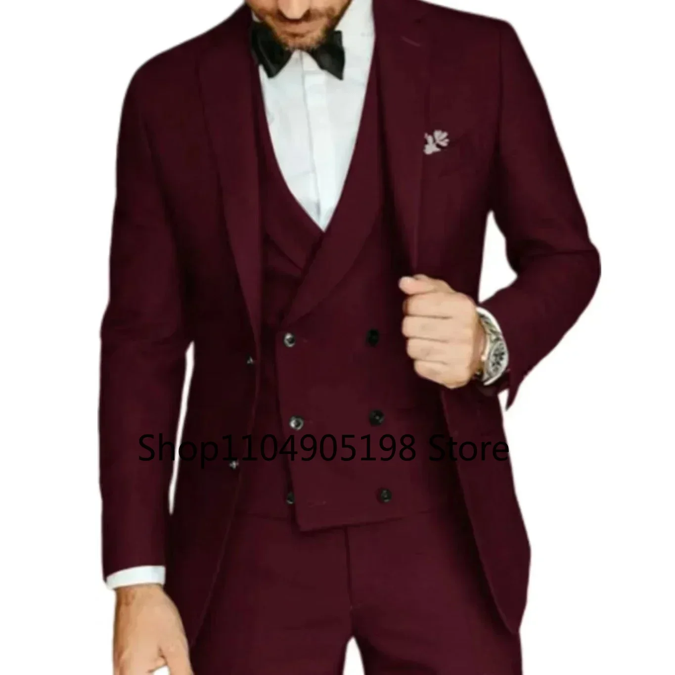 Tuxedo Suits for Men Solid Color Formal Business Suits Shawl Collar Double-breasted Waistcoat Vest for Office Pocket in A Slot
Tuxedo Suits for Men Solid Color Formal Business Suits Shawl Collar Double-breasted Waistcoat Vest for Office Pocket in A Slot