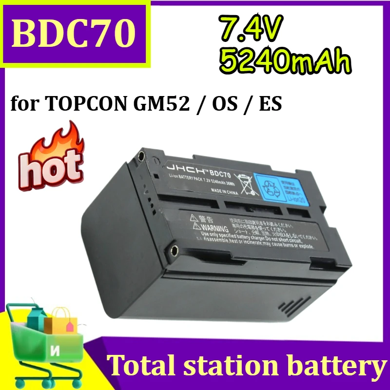 New 7.4V 5240mAh BDC70 Battery for TOPCON GM52 / OS / ES Series Total Stations
New 7.4V 5240mAh BDC70 Battery for TOPCON GM52 / OS / ES Series Total Stations