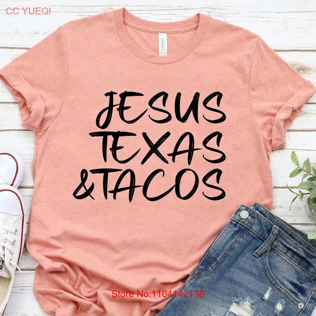 Christian T Shirt Jesus Texas Tacos Religious GifT Christmas Faith Taco Mom long or short sleeves
Christian T Shirt Jesus Texas Tacos Religious GifT Christmas Faith Taco Mom long or short sleeves