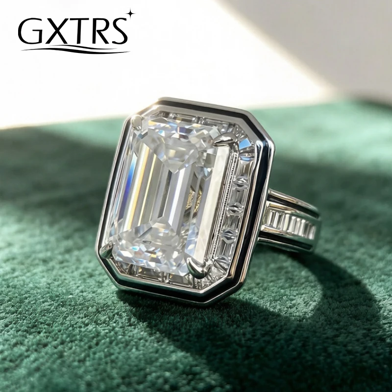 GXTRS Luxury 10CT Emerald Cut Moissanite Rings For Women Men 925 Sterling Silver Lab Diamond Wedding Band Fine Jewelry Certified
GXTRS Luxury 10CT Emerald Cut Moissanite Rings For Women Men 925 Sterling Silver Lab Diamond Wedding Band Fine Jewelry Certified