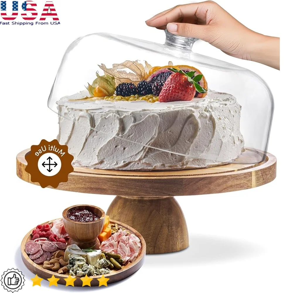 Acacia Wood Cake Stand with Lid 12in Round Dessert Display Charcuterie Board 2-in-1 Serving Platter Parties and Events
Acacia Wood Cake Stand with Lid 12in Round Dessert Display Charcuterie Board 2-in-1 Serving Platter Parties and Events