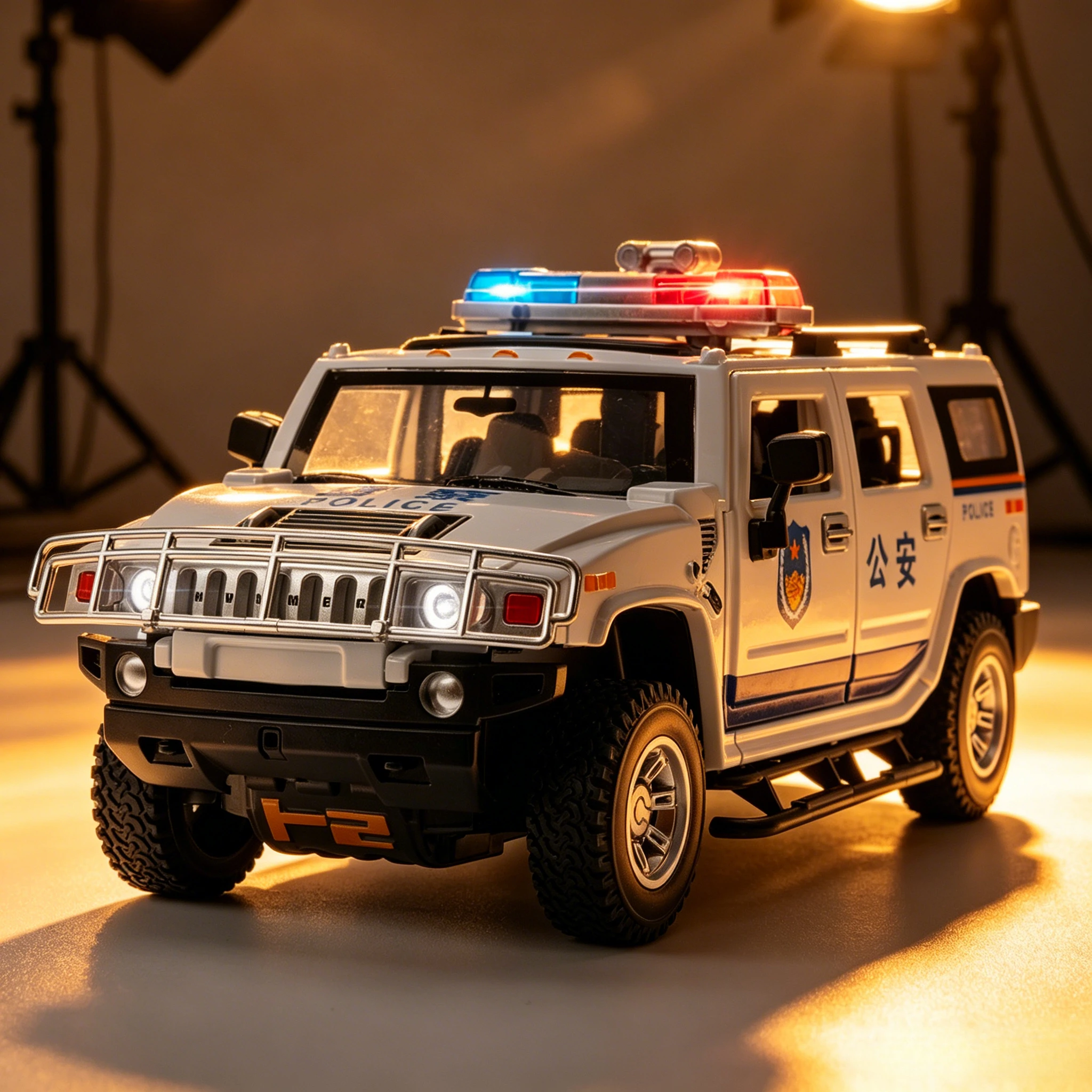 1:24 H2 Police Car Toy Miniature Models Alloy Diecast Doors Opened Pull Back Sound Light Vehicle Gifts
1:24 H2 Police Car Toy Miniature Models Alloy Diecast Doors Opened Pull Back Sound Light Vehicle Gifts