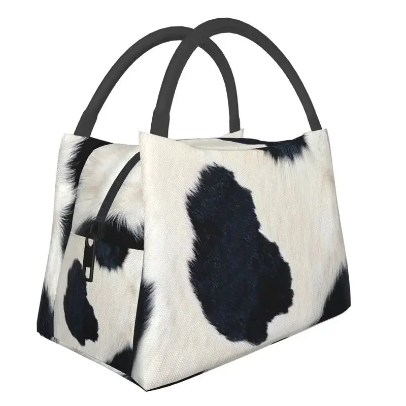 Real Black And White Cowhide Thermal Insulated Lunch Bags Print Women Rustic Cow Faux Fur Skin Leather Resuable Meal Food Box
Real Black And White Cowhide Thermal Insulated Lunch Bags Print Women Rustic Cow Faux Fur Skin Leather Resuable Meal Food Box