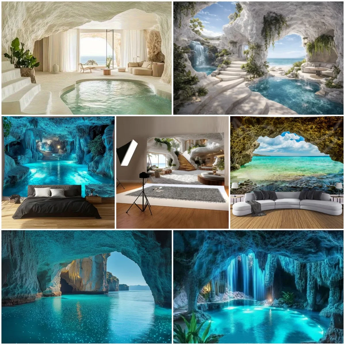 Blue Cave Beach Theme Background Hawaiian Ocean Backdrop Greek Island Cave Natural Healing Wind Living Room Decoration Banner
Blue Cave Beach Theme Background Hawaiian Ocean Backdrop Greek Island Cave Natural Healing Wind Living Room Decoration Banner