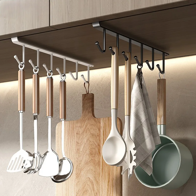 HeMu Space-saving No-drill Under Cabinet Kitchen Utensil Hooks, Space-saving Hanging Rack for Pots, Pans, Spoons & Towels
HeMu Space-saving No-drill Under Cabinet Kitchen Utensil Hooks, Space-saving Hanging Rack for Pots, Pans, Spoons & Towels