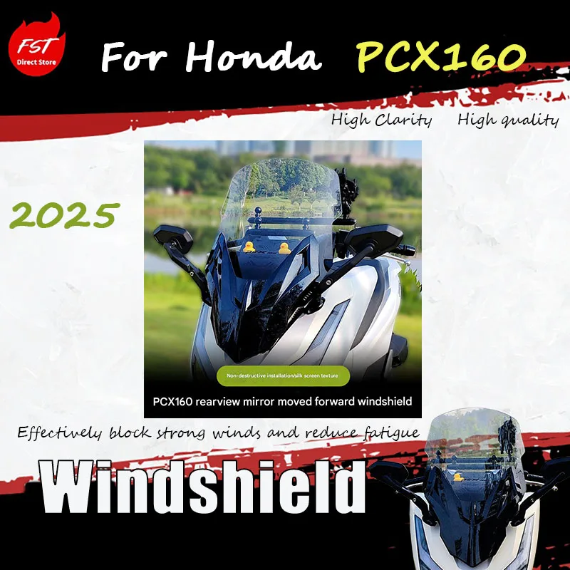 For the 2025 model of Honda PCX160, replace the windshield accessory with a windshield glass High Clear & Anti-Scratch
For the 2025 model of Honda PCX160, replace the windshield accessory with a windshield glass High Clear & Anti-Scratch