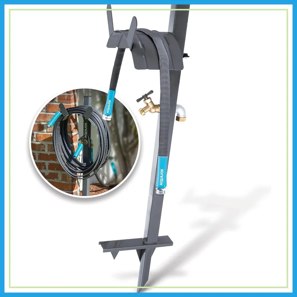 Garden Hose Stand with Brass Faucet and 3 ft Lead in Hose, Gray
Garden Hose Stand with Brass Faucet and 3 ft Lead in Hose, Gray