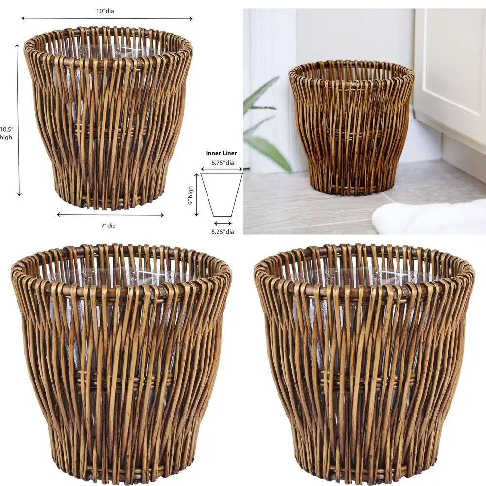 Handcrafted Reed Waste Bin with Detachable Liner, Eco-Friendly Option to Plastic or Metal Trash Cans, Brown
Handcrafted Reed Waste Bin with Detachable Liner, Eco-Friendly Option to Plastic or Metal Trash Cans, Brown