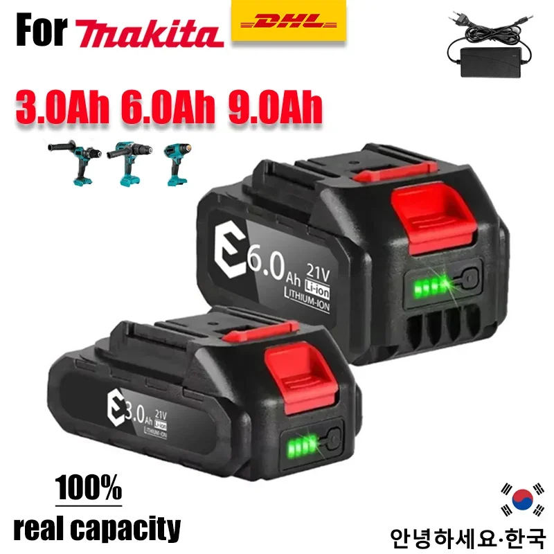For Makita 21V 5S2P Battery Pack Li-ion 3000mah 6000mah 9000mah Fast Charging Safety Certified for Electric Drill/Driver Tools
For Makita 21V 5S2P Battery Pack Li-ion 3000mah 6000mah 9000mah Fast Charging Safety Certified for Electric Drill/Driver Tools