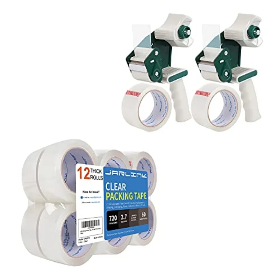 Clear Packing Tape 12 Rolls Bundle with 2 Dispenser Guns with 2 Rolls Tape for Shipping Packaging Moving Sealing
Clear Packing Tape 12 Rolls Bundle with 2 Dispenser Guns with 2 Rolls Tape for Shipping Packaging Moving Sealing