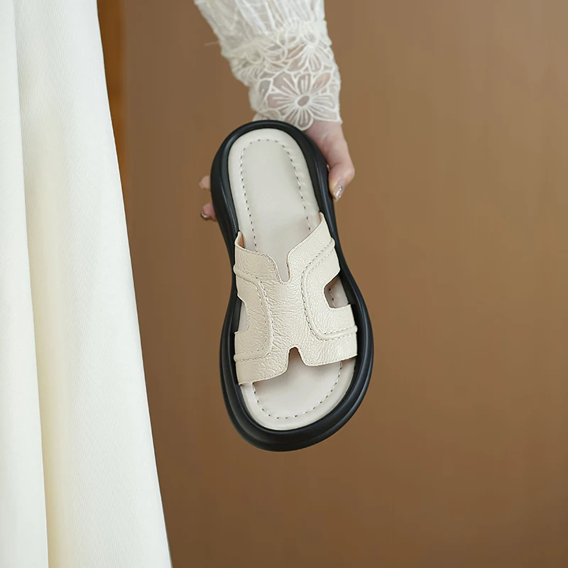 Летние женские сандалии на платформе из натуральной кожи, модные тапочки, модные тапочки, пляжная обувь
Летние женские сандалии на платформе из натуральной кожи, модные тапочки, модные тапочки, пляжная обувь