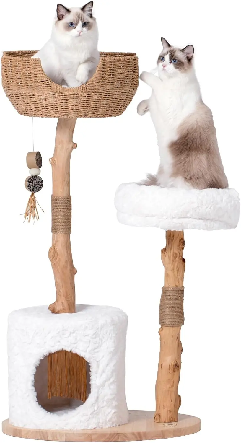 Wood Cat Tree Tower With Real Branches Condo Scratching Post Jumping Platforms Cat Furniture
Wood Cat Tree Tower With Real Branches Condo Scratching Post Jumping Platforms Cat Furniture