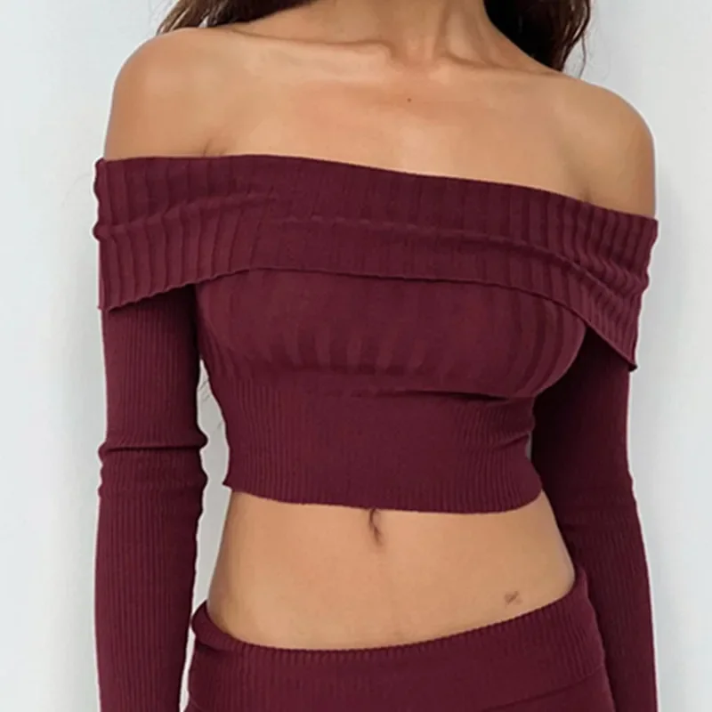 New Sexy Off-the-shoulder Knit Short Sweater, Solid Color Spice Girl Navel Exposed Slim Short Sweater Women's Spring and Autumn
New Sexy Off-the-shoulder Knit Short Sweater, Solid Color Spice Girl Navel Exposed Slim Short Sweater Women's Spring and Autumn