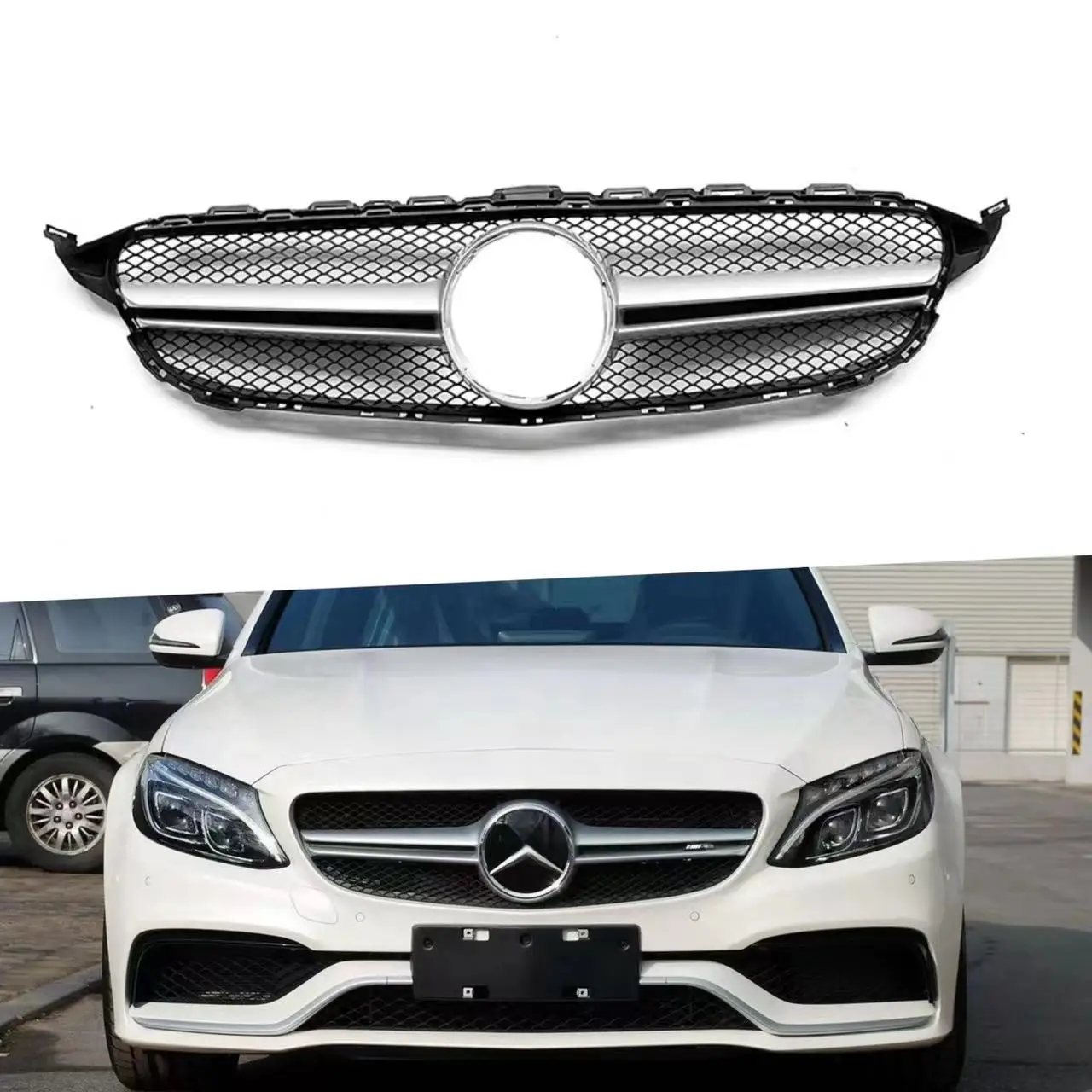 For 2014-2018 W205 Mercedes Benz C180 C200 C250 C260 C300 C400 C450 C63 AMG Front Bumper Radiator Grill
For 2014-2018 W205 Mercedes Benz C180 C200 C250 C260 C300 C400 C450 C63 AMG Front Bumper Radiator Grill