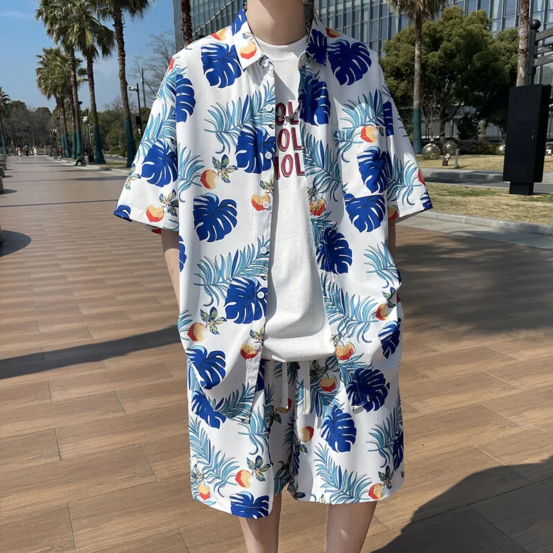 GIOIOMen's suit,2025Summer New Loose Printed Plus Size Casual Two-Piece Set(Shirt+Shorts),Beach,Daily Wear
GIOIOMen's suit,2025Summer New Loose Printed Plus Size Casual Two-Piece Set(Shirt+Shorts),Beach,Daily Wear