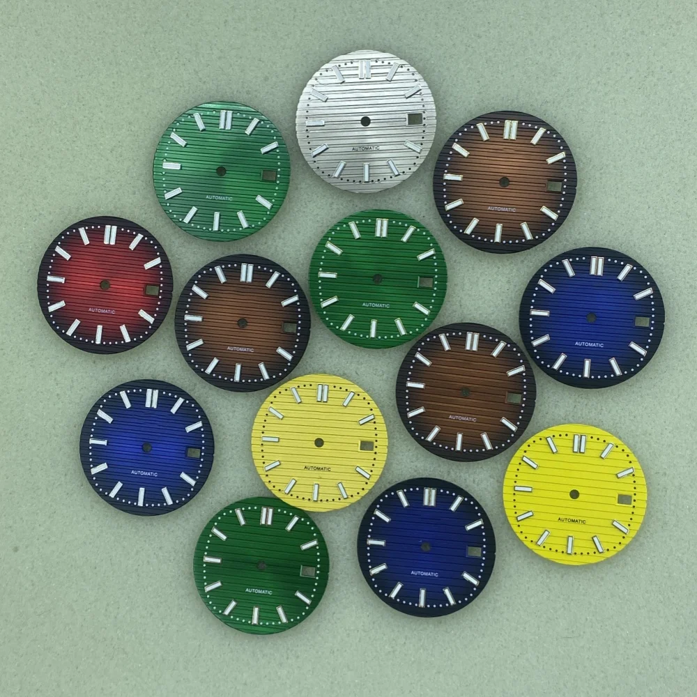 30.5MM modified dial Nautilus noodle nail Green light window watch accessories for NH35/NH36 movement
30.5MM modified dial Nautilus noodle nail Green light window watch accessories for NH35/NH36 movement