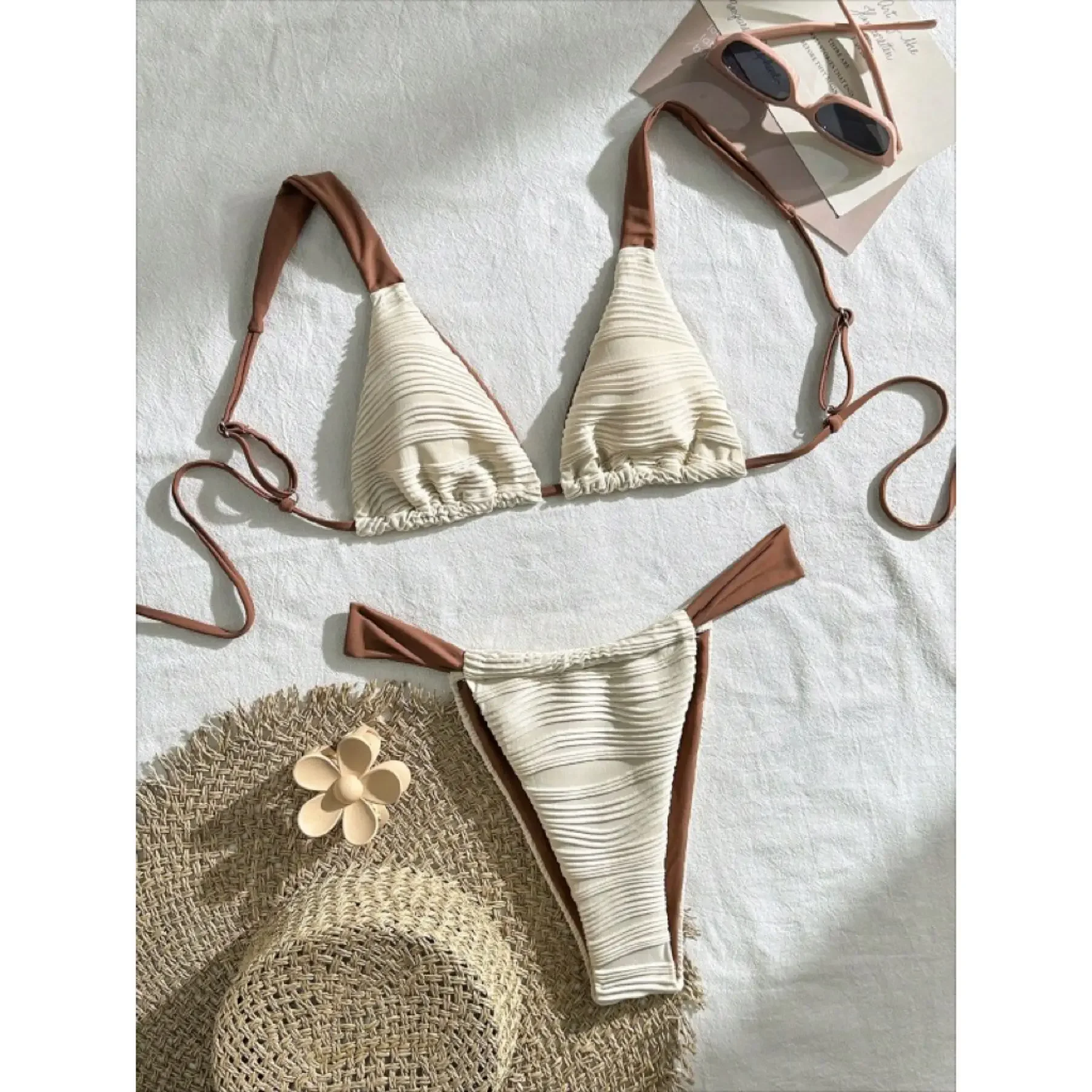 Купальники бикини с эффектом пуш-ап, однотонный купальник с открытой спиной, женский сексуальный купальный костюм, треугольное бикини, комплект из 2 предметов, пляжная одежда, лето 2023 г.
Купальники бикини с эффектом пуш-ап, однотонный купальник с открытой спиной, женский сексуальный купальный костюм, треугольное бикини, комплект из 2 предметов, пляжная одежда, лето 2023 г.