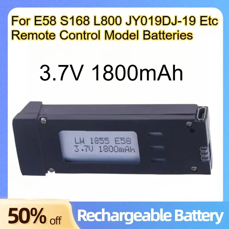 3.7V 1800mAh Drone Lithium Battery for E58 S168 L800 JY019DJ-19 Etc Remote Control Model Rechargeable Batteries
3.7V 1800mAh Drone Lithium Battery for E58 S168 L800 JY019DJ-19 Etc Remote Control Model Rechargeable Batteries