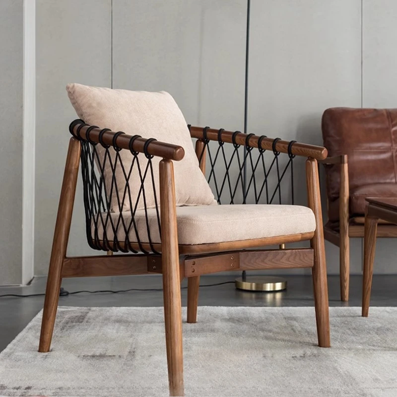 Nordic style living room leisure chair modern simple balcony bedroom rope woven solid wood small apartment single chair sofa
Nordic style living room leisure chair modern simple balcony bedroom rope woven solid wood small apartment single chair sofa