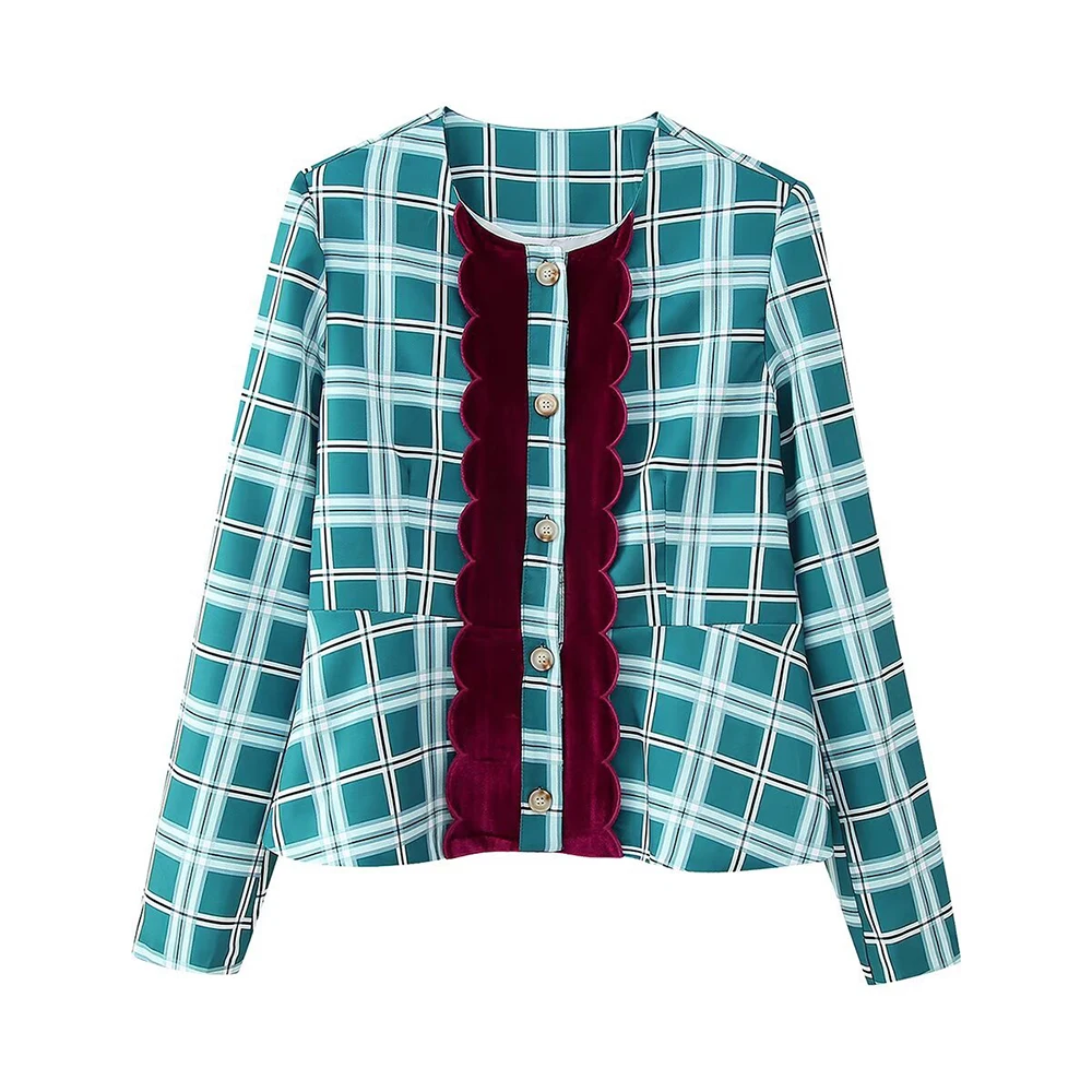 Velvet Decorative Plaid Blazer And Pants Suit European American Style Women's Fashion Set Popular Clothing
Velvet Decorative Plaid Blazer And Pants Suit European American Style Women's Fashion Set Popular Clothing