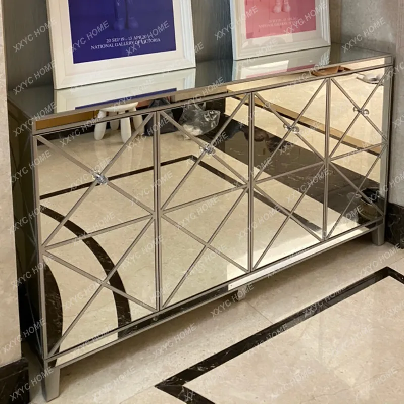 Luxury mirrored living room partition dining multifunctional glass sideboard - silver
Luxury mirrored living room partition dining multifunctional glass sideboard - silver