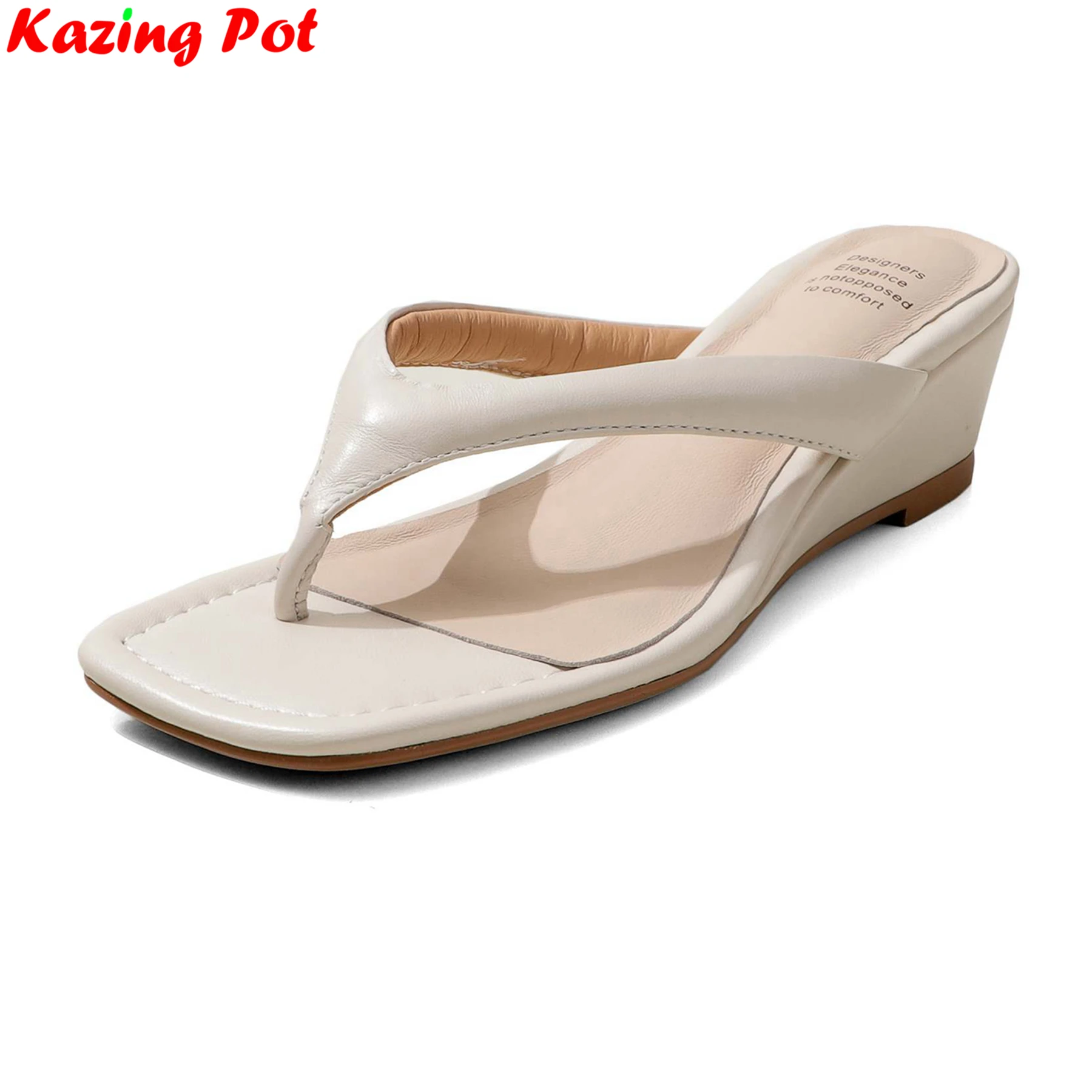 Krazing Pot Genuine Leather Mules Flip Flops Slingback Summer Shoes Concise Design Wedges Casual Fashion Women Outside Slippers
Krazing Pot Genuine Leather Mules Flip Flops Slingback Summer Shoes Concise Design Wedges Casual Fashion Women Outside Slippers