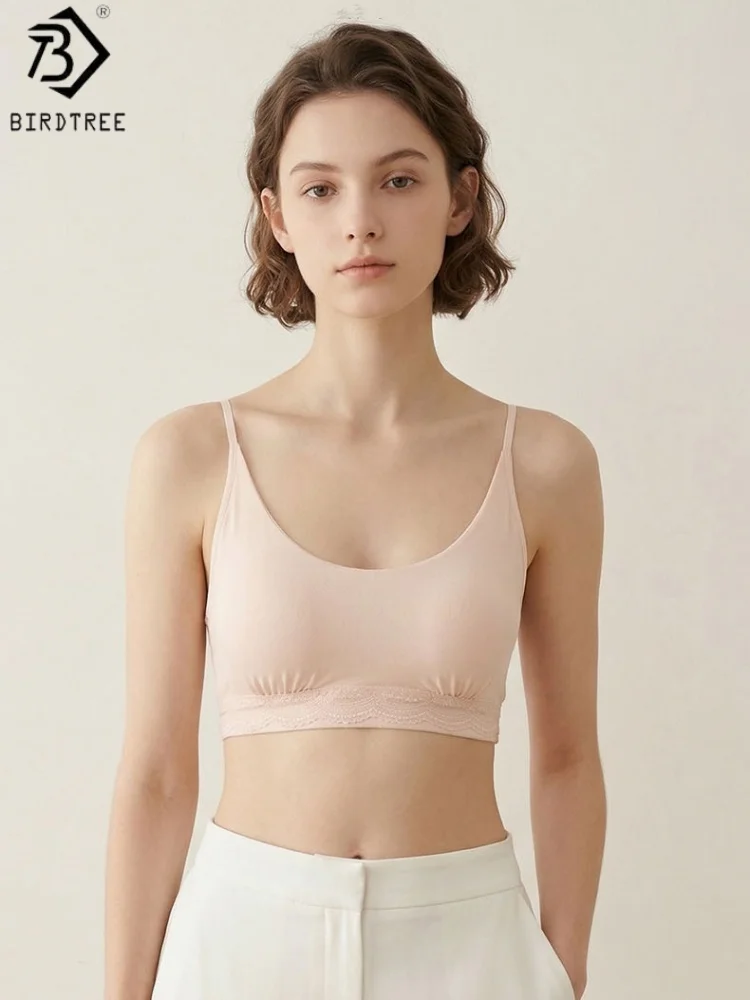 Birdtree, 100% Real Silk Knitted Bra, Women Bralette 3/4 Cup Underwear, Breathable Wireless Soft Bras, 2026 Summer New A64532JF
Birdtree, 100% Real Silk Knitted Bra, Women Bralette 3/4 Cup Underwear, Breathable Wireless Soft Bras, 2026 Summer New A64532JF