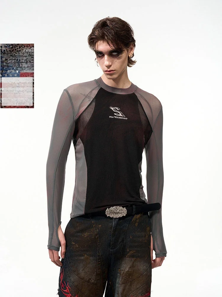 See Original Men's Long Sleeve T-Shirt Mesh Splicing Tight Fit Summer Semi Transparent Breathable Finger Exposure Base Shirt
See Original Men's Long Sleeve T-Shirt Mesh Splicing Tight Fit Summer Semi Transparent Breathable Finger Exposure Base Shirt