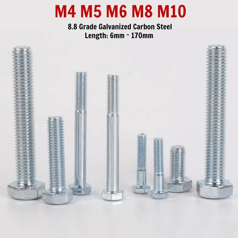 M4 M5 M6 M8 M10 Hexagon Bolt Galvanized High Strength Steel Fully/Partial Thread Metric External Hex Head Screws DIN933 GB5783
M4 M5 M6 M8 M10 Hexagon Bolt Galvanized High Strength Steel Fully/Partial Thread Metric External Hex Head Screws DIN933 GB5783