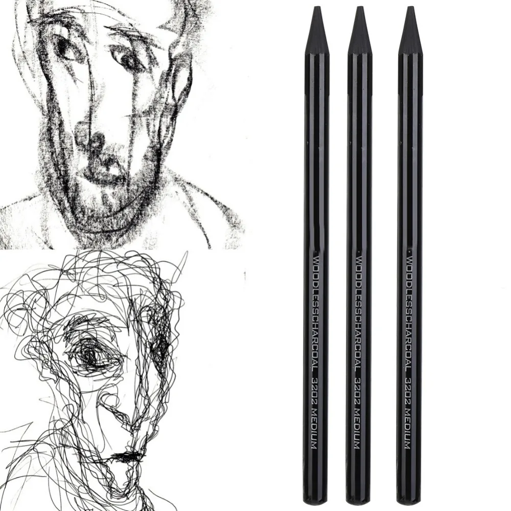 3PCS Art Stationery Hard Medium Soft Charcoal Pencils Woodless Pure Carbon Sketch Pencils 5.7inch Art Drawing Tools Adults
3PCS Art Stationery Hard Medium Soft Charcoal Pencils Woodless Pure Carbon Sketch Pencils 5.7inch Art Drawing Tools Adults