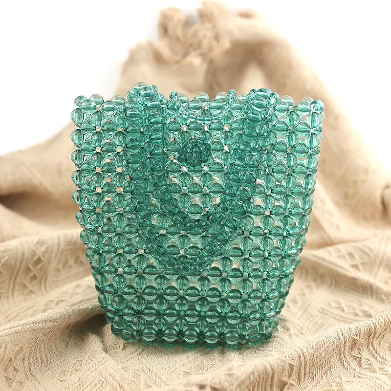 Customized Handmade Beaded Transparent Acrylic Bucket Purses Summer New Green Acrylic Blue Bags for Women Luxury Round Beach Bag
Customized Handmade Beaded Transparent Acrylic Bucket Purses Summer New Green Acrylic Blue Bags for Women Luxury Round Beach Bag
