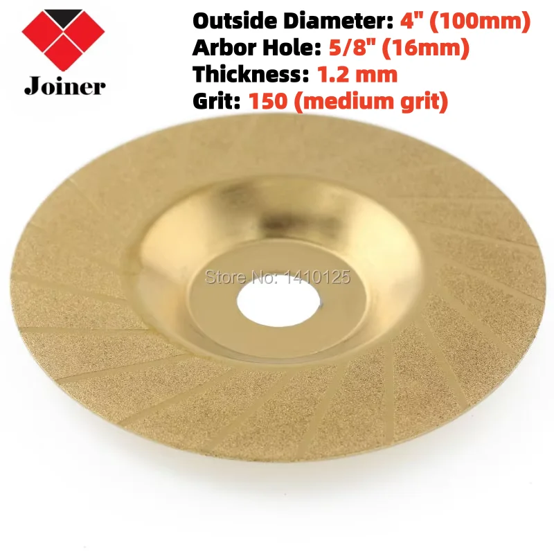 4" inch 100mm Diamond Coated TITANIUM Grinding Disc Wheel Convex Threading Angle Grinder Arbor Hole 16 mm 5/8" for Glass Stone
4" inch 100mm Diamond Coated TITANIUM Grinding Disc Wheel Convex Threading Angle Grinder Arbor Hole 16 mm 5/8" for Glass Stone