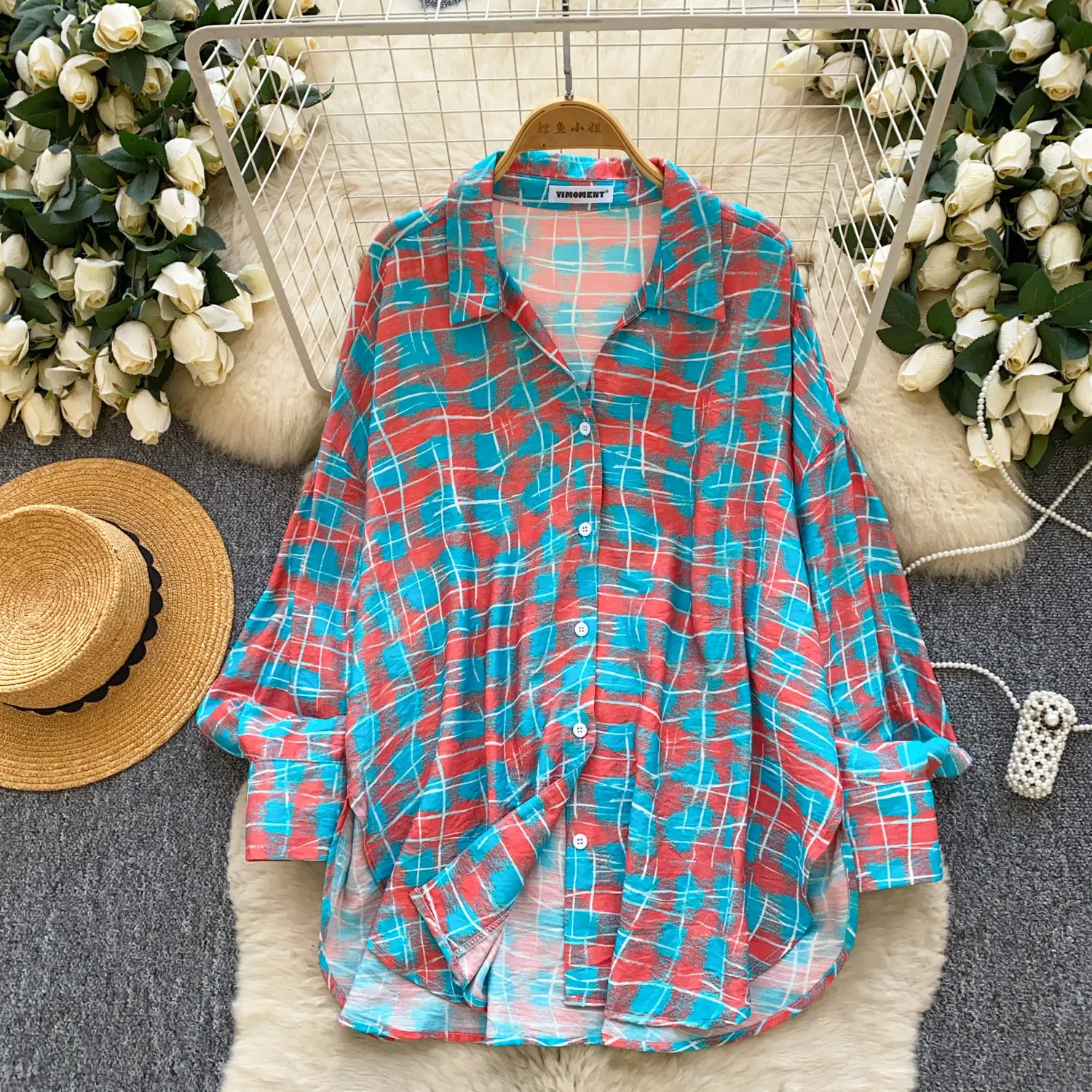 Blouses Women Shirt Vintage Casual Loose Plaid Turn Down Collar Full Sleeve Tops Striped Y2k Streetwear Elegant Splice Shirts
Blouses Women Shirt Vintage Casual Loose Plaid Turn Down Collar Full Sleeve Tops Striped Y2k Streetwear Elegant Splice Shirts
