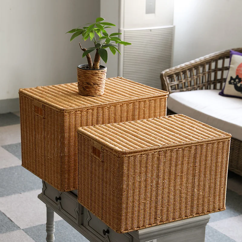 Nordic style extra-large imitation rattan storage box boxbasket household clothes box moving storageartifact with lid
Nordic style extra-large imitation rattan storage box boxbasket household clothes box moving storageartifact with lid