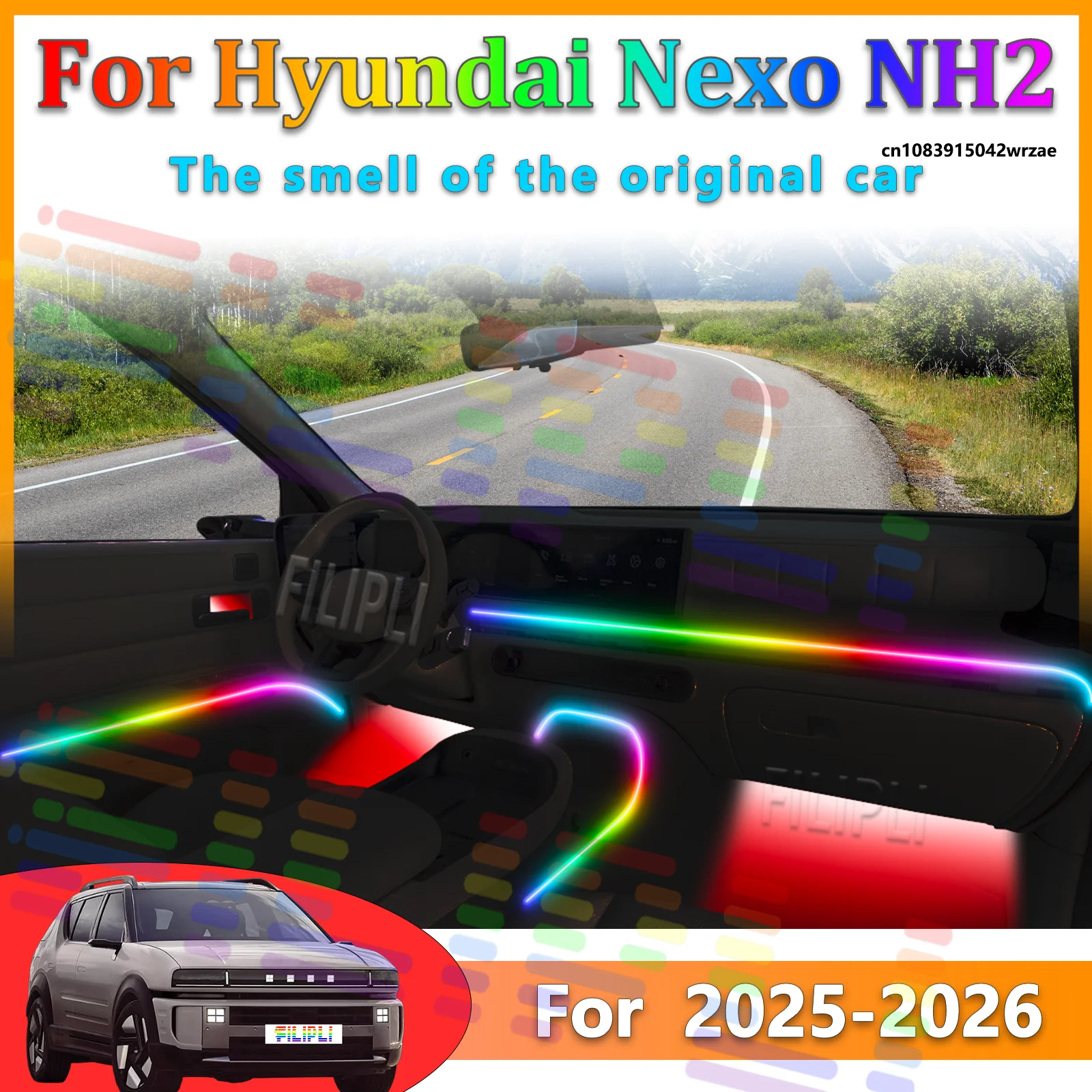 For Hyundai Nexo NH2 2026Y Car LED Ambient Lamps Colorful Atmosphere Lights Auto Interior Neon Strip App Control 64 RGB Light
For Hyundai Nexo NH2 2026Y Car LED Ambient Lamps Colorful Atmosphere Lights Auto Interior Neon Strip App Control 64 RGB Light