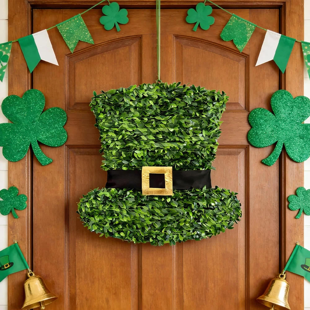 St.Patrick's Day Green Hat Wreather Hanging For Door Window Irish Festival Hats Garland Artificial Wreat Home Decor Sign
St.Patrick's Day Green Hat Wreather Hanging For Door Window Irish Festival Hats Garland Artificial Wreat Home Decor Sign