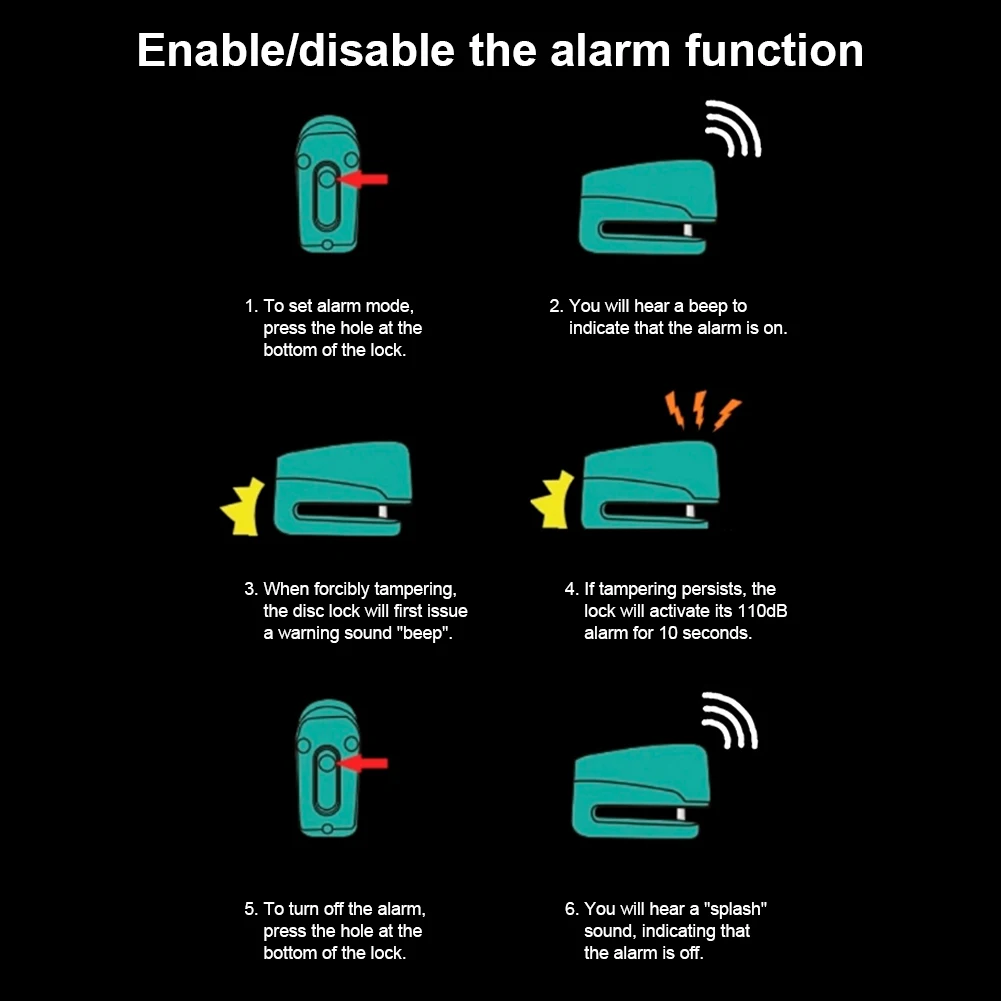 Motorcycle Alarm Wheel Disk Brake Lock with Keys Bicycle Alarm Disc Brake Electric Lock Waterproof for Bicycle Motor Scooter
Motorcycle Alarm Wheel Disk Brake Lock with Keys Bicycle Alarm Disc Brake Electric Lock Waterproof for Bicycle Motor Scooter