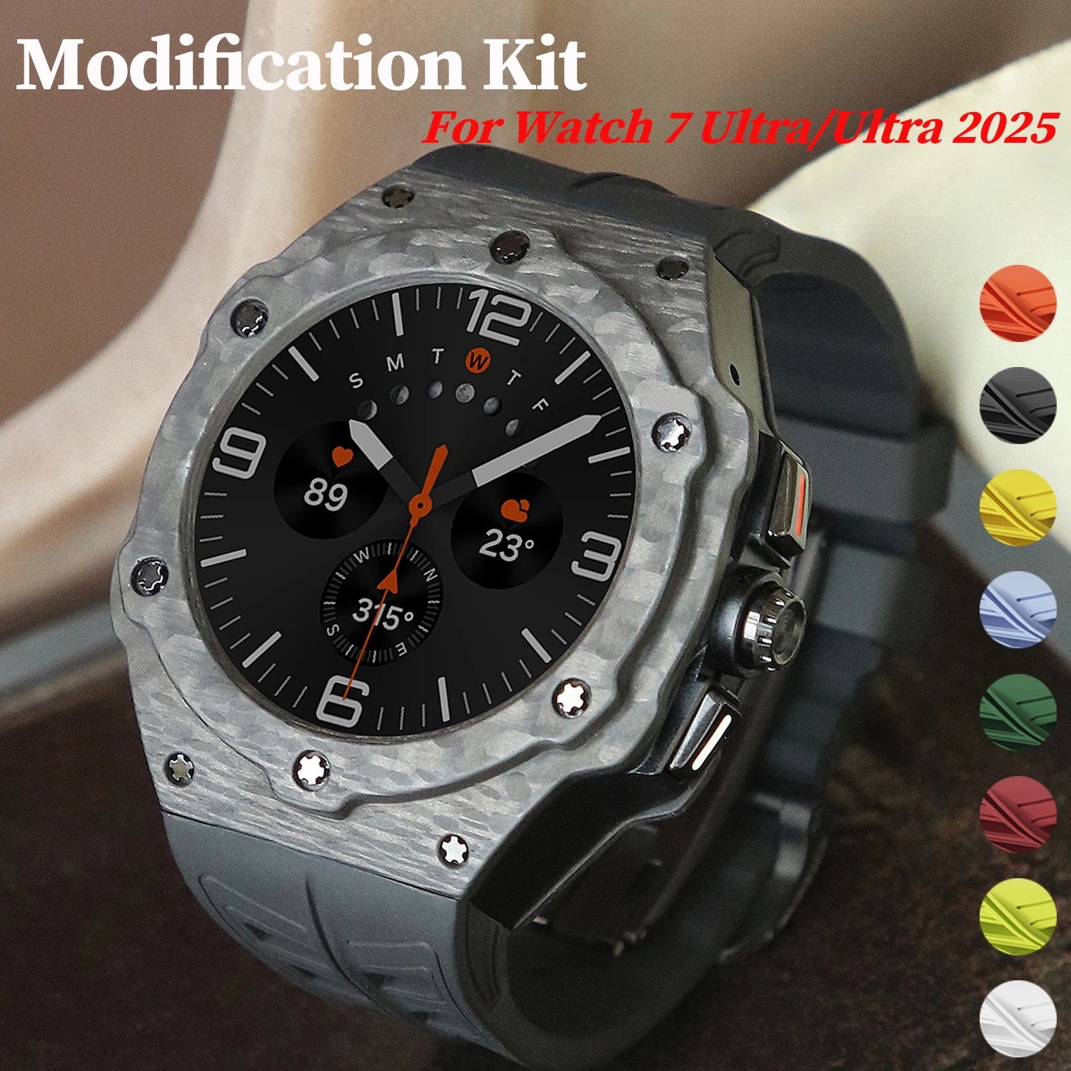 Luxury Carbon Fiber Modification Kit For Samsung Galaxy Watch 8 Ultra 47mm Sports band+case for Samsung Ultra 7 47MM Refit Mod
Luxury Carbon Fiber Modification Kit For Samsung Galaxy Watch 8 Ultra 47mm Sports band+case for Samsung Ultra 7 47MM Refit Mod