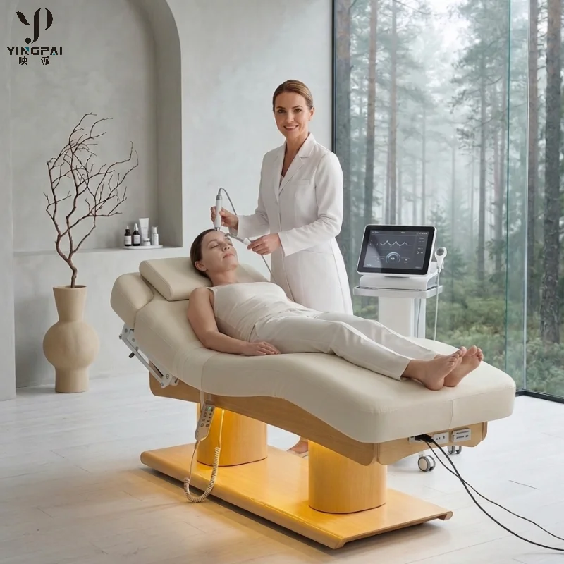 Luxury Salon Furniture Synthetic Leather White Gold Electric Facial Cosmetic Beauty Massage Bed 4 Motors Hotel DMC15
Luxury Salon Furniture Synthetic Leather White Gold Electric Facial Cosmetic Beauty Massage Bed 4 Motors Hotel DMC15