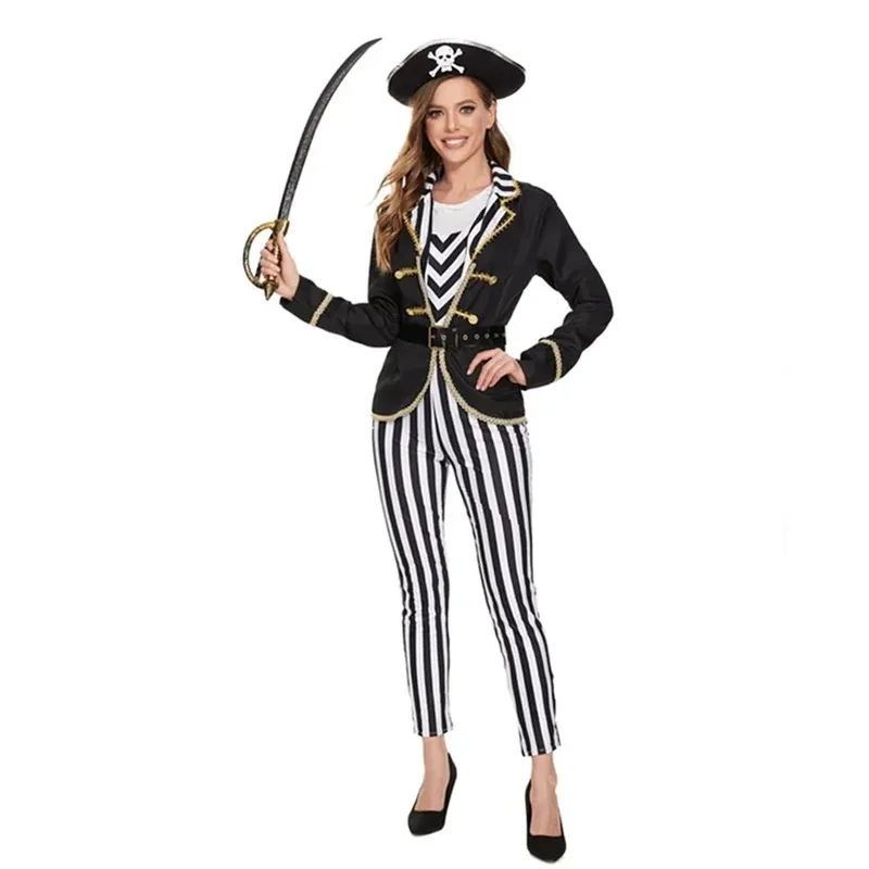 Women Halloween Carnival Party Captain Pirate Costume Cosplay Clothing Medoeval Aldult Gothic Fancy Dress
Women Halloween Carnival Party Captain Pirate Costume Cosplay Clothing Medoeval Aldult Gothic Fancy Dress
