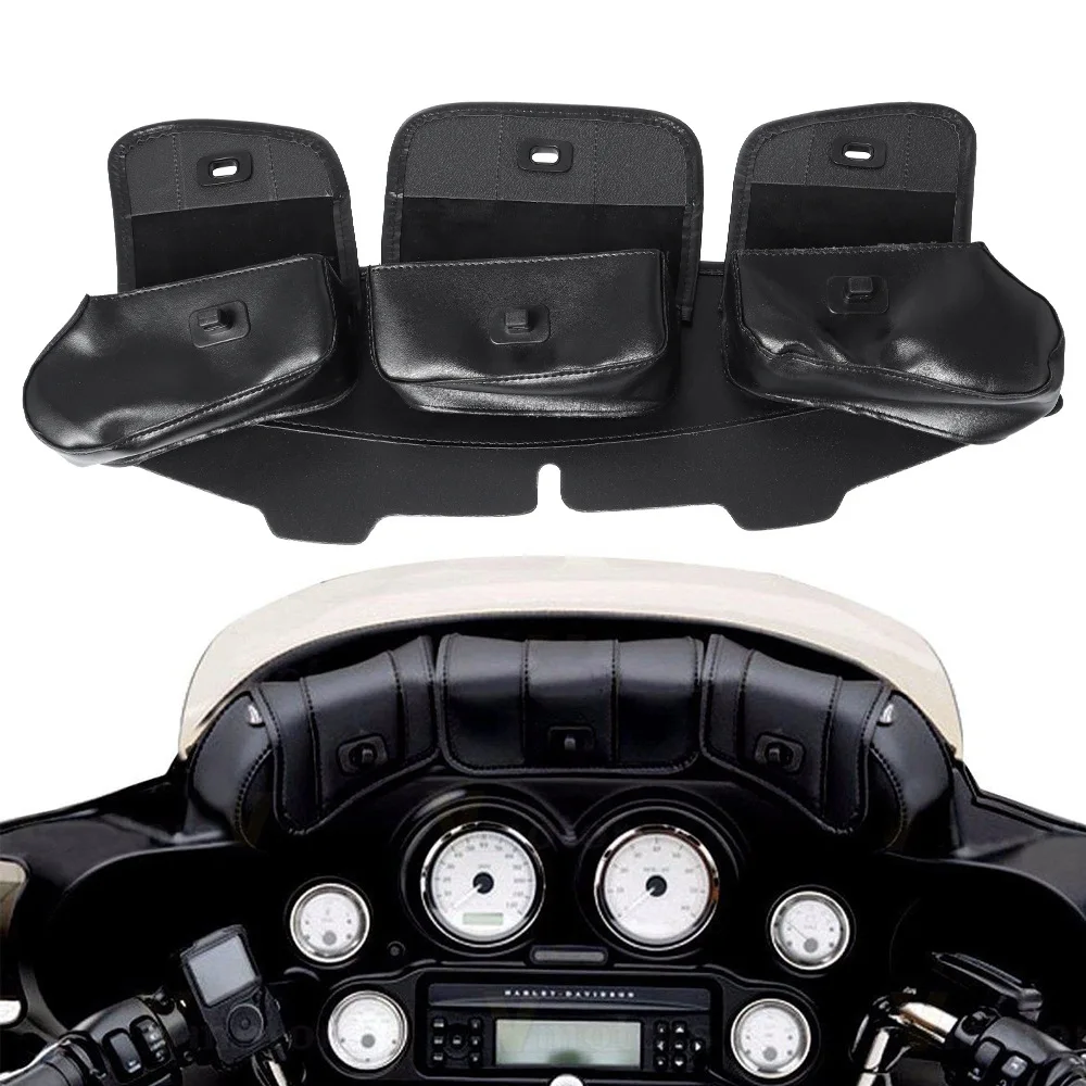 Motorcycle 3-Pocket Windshield Batwing Fairing Pouch Bag Moto Front Tool Bag For Harley Electra Street Glide Touring 1996-2013
Motorcycle 3-Pocket Windshield Batwing Fairing Pouch Bag Moto Front Tool Bag For Harley Electra Street Glide Touring 1996-2013