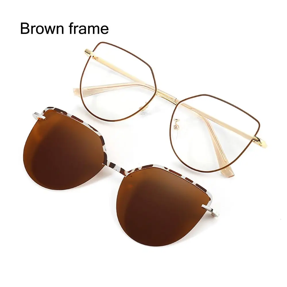 On Sunglasses Metal Frame with 1Pc Sunglasses Lenses Magnet Clip-On 3 In-1 Cat Eye Glasses Anti-Blue Light Glasses
On Sunglasses Metal Frame with 1Pc Sunglasses Lenses Magnet Clip-On 3 In-1 Cat Eye Glasses Anti-Blue Light Glasses